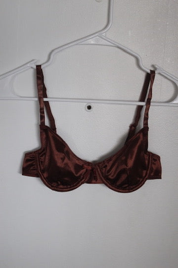 Brown Satin Bra